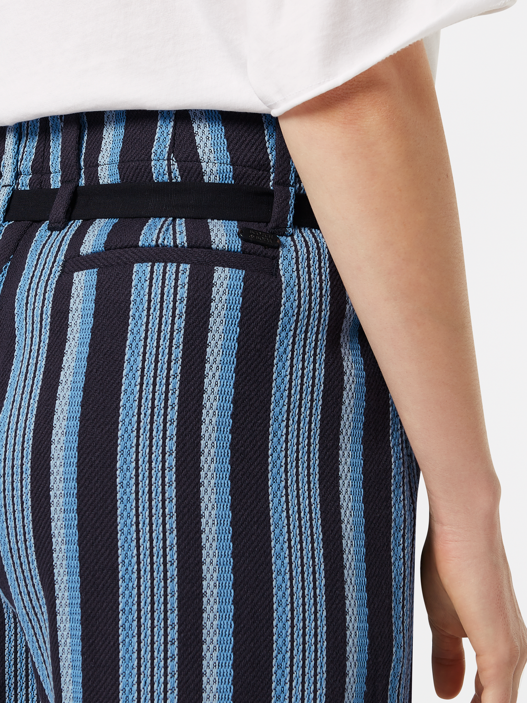 High rise stripe shorts