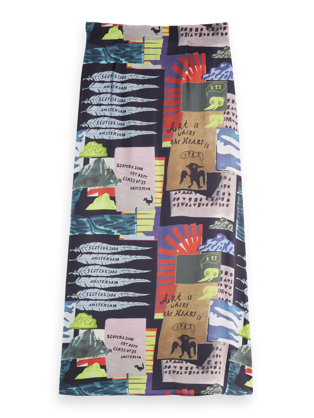 High rise midi wrap skirt
