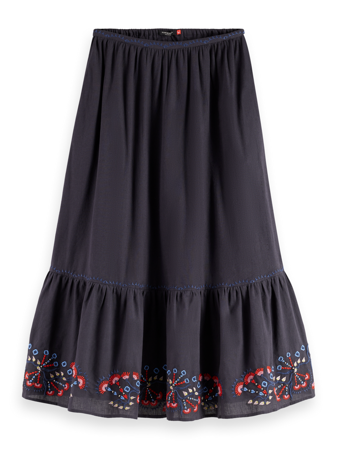 Embroidered maxi skirt