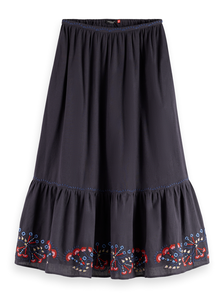 Embroidered maxi skirt