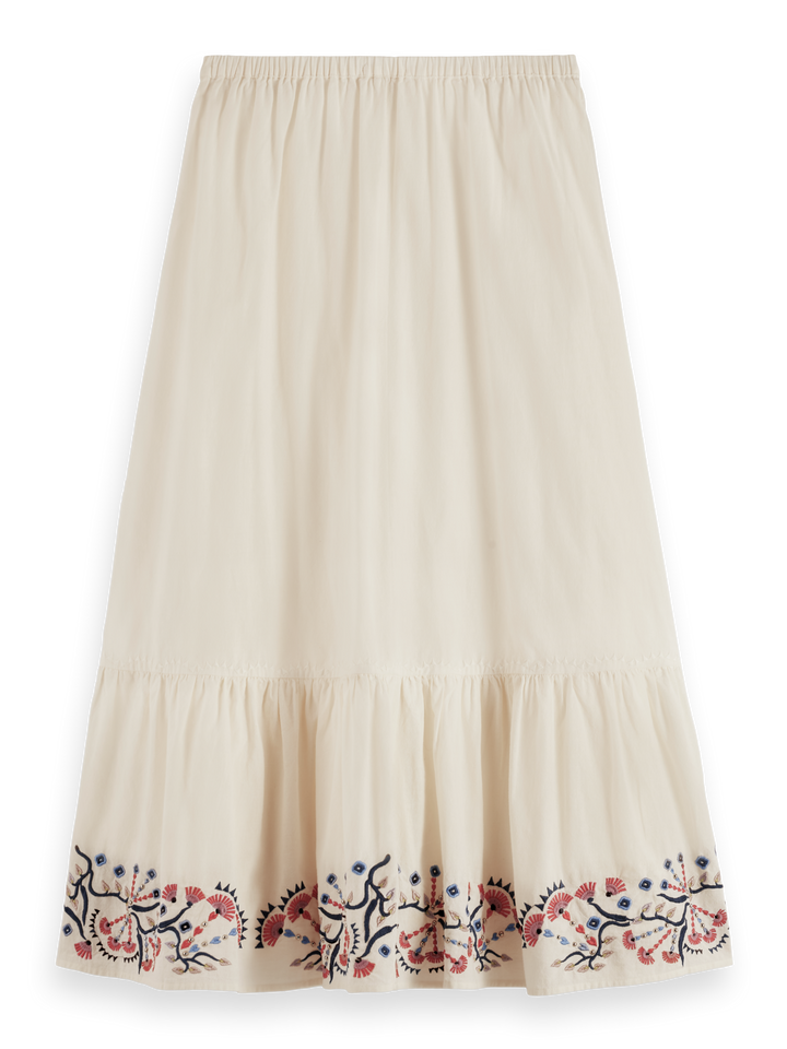 Embroidered maxi skirt