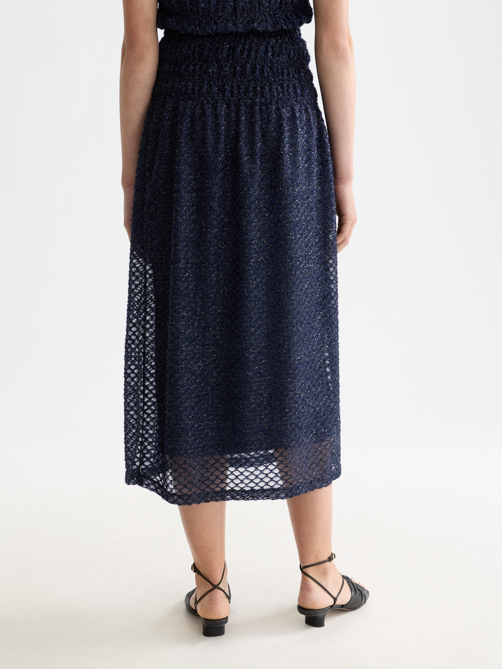 Lurex smocked skirt
