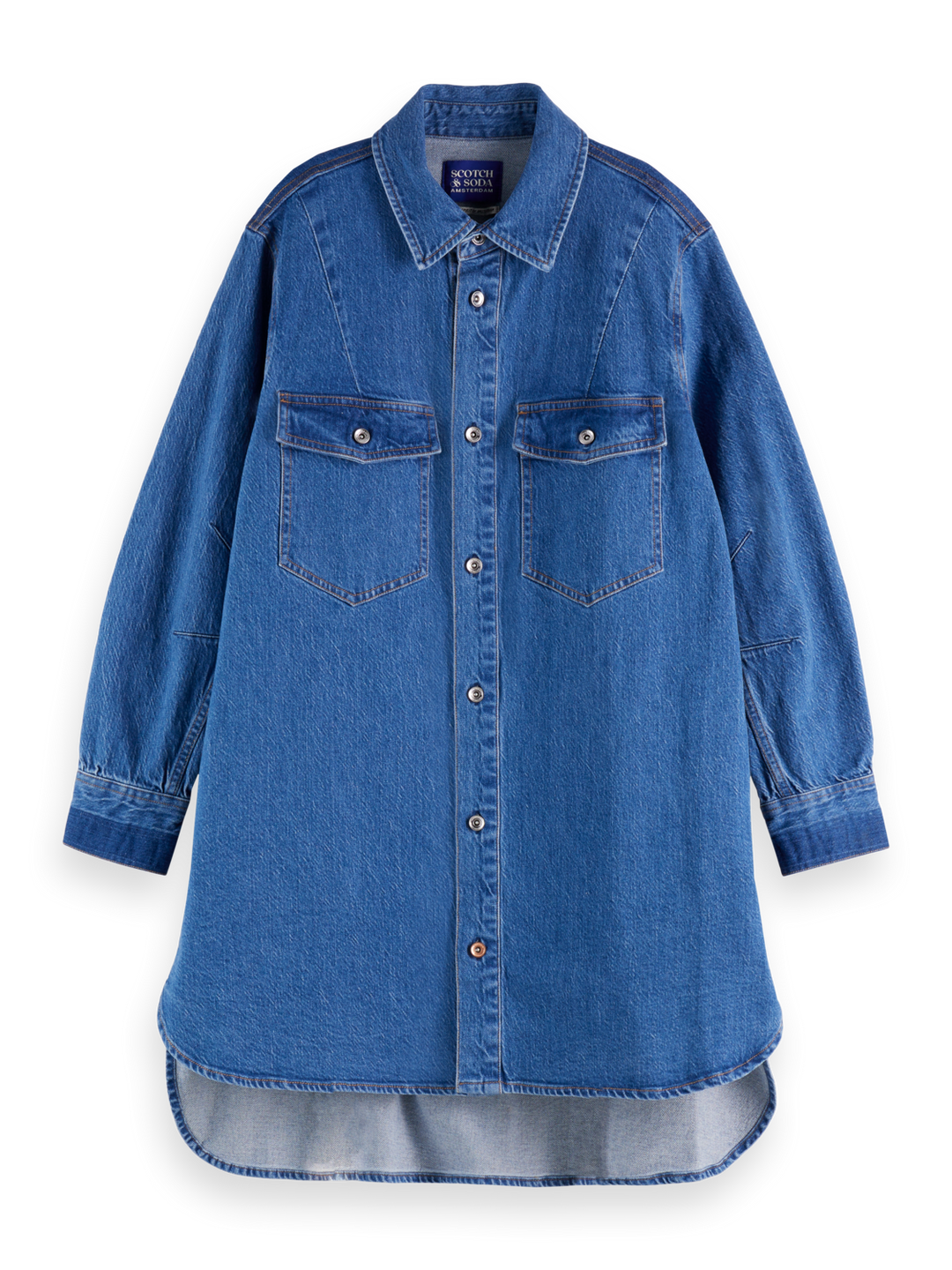 Washed denim mini shirtdress — Art from the Heart