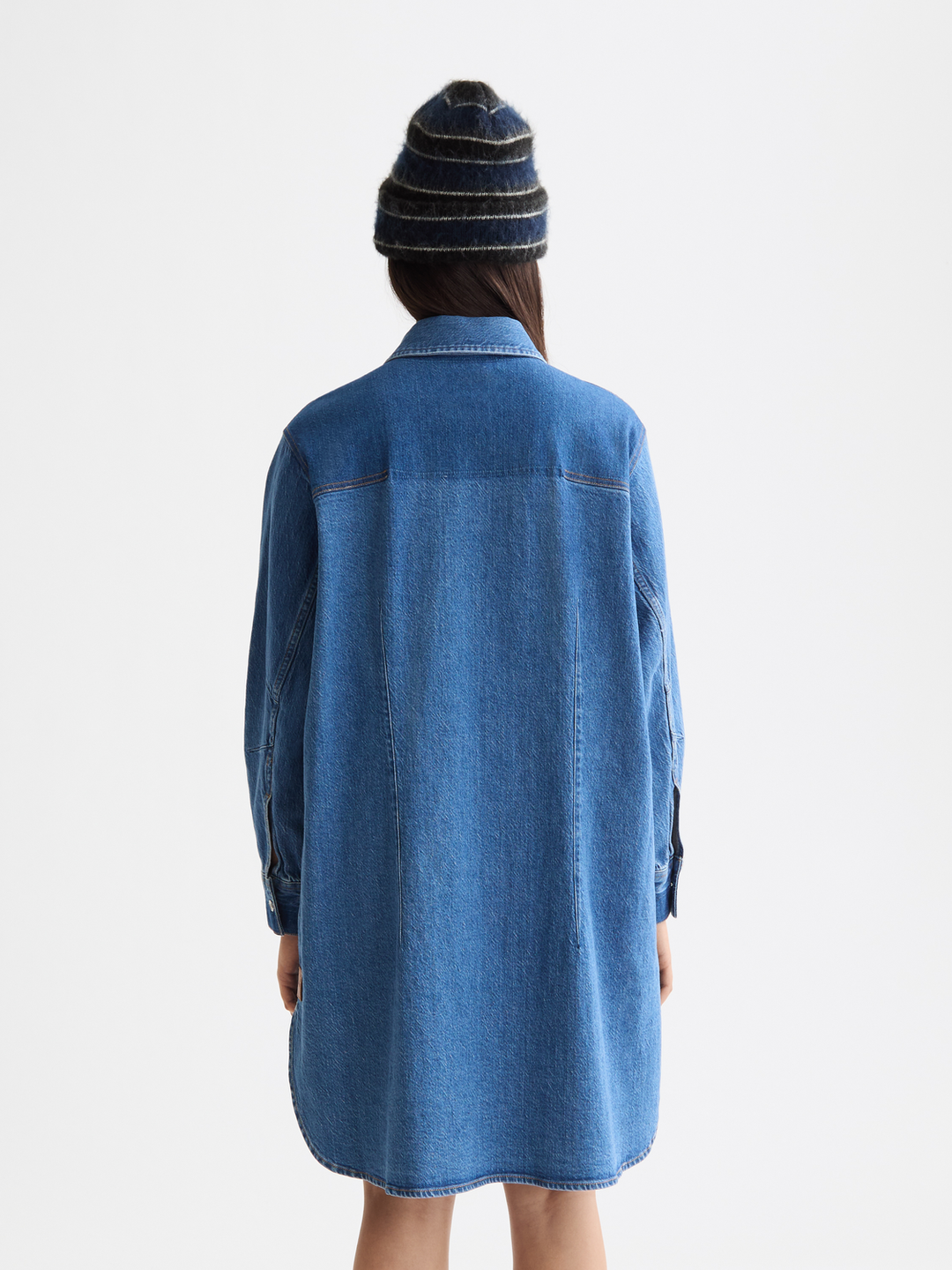 Washed denim mini shirtdress — Art from the Heart