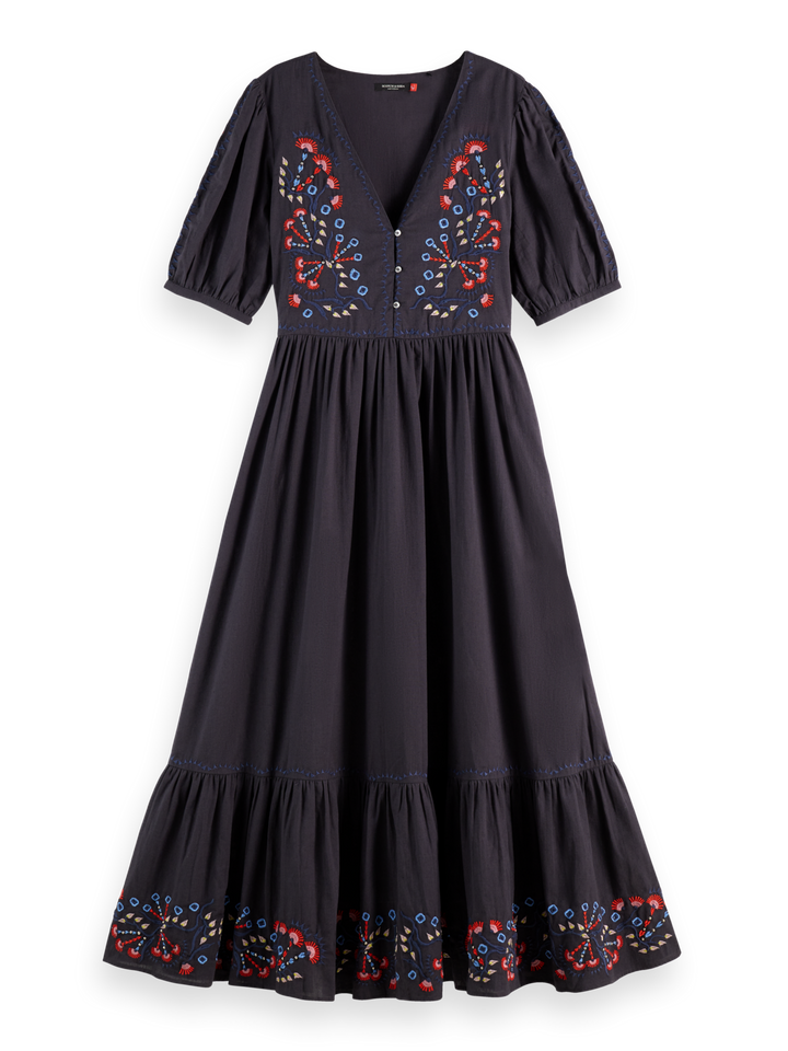 Embroidered maxi dress