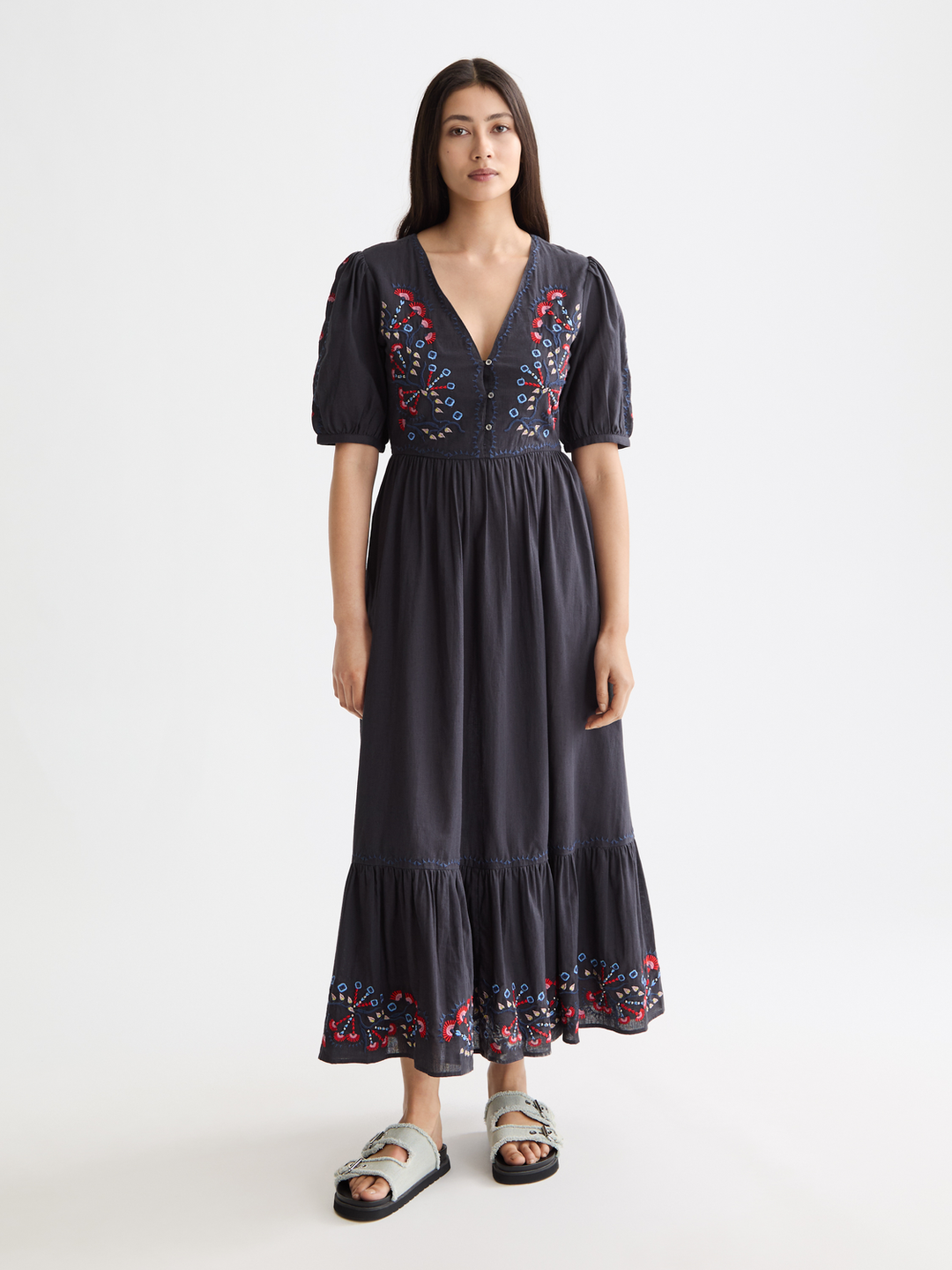 Embroidered maxi dress