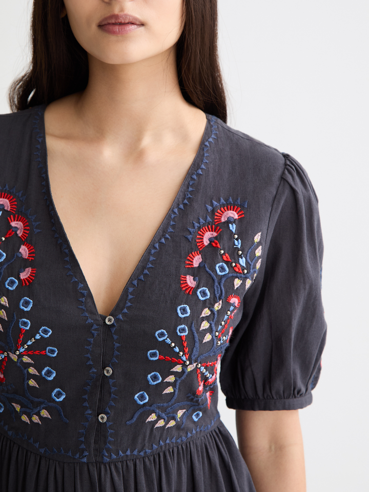 Embroidered maxi dress