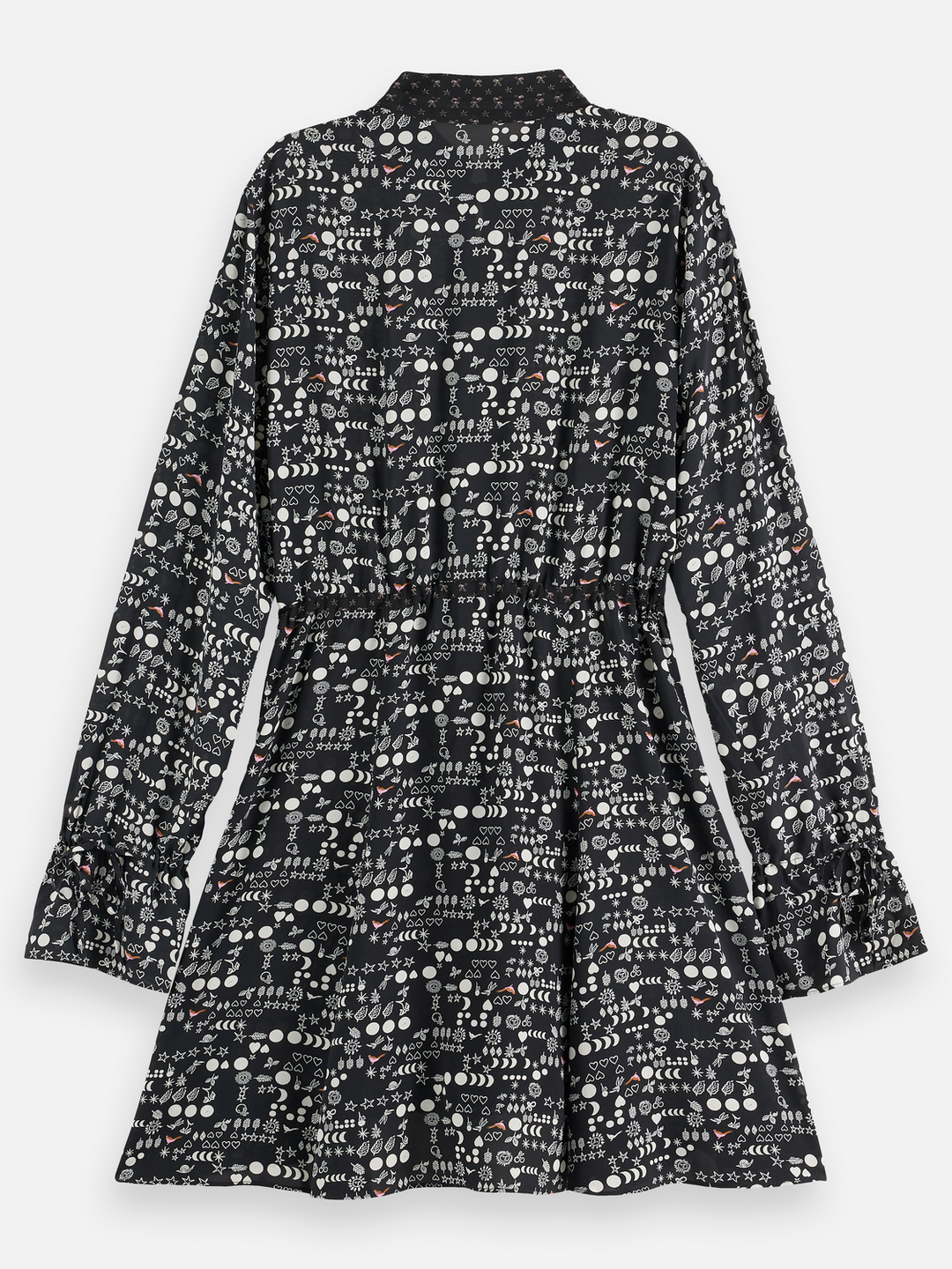 Printed long sleeve mini dress