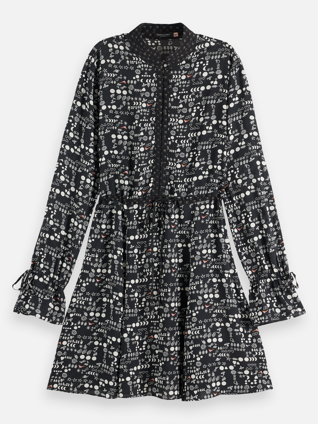 Printed long sleeve mini dress
