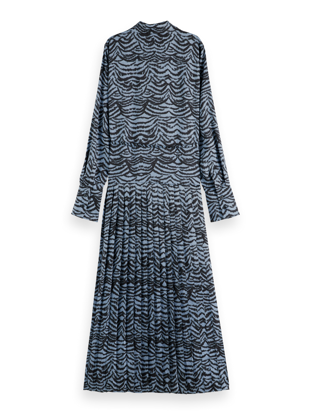Belted shirt midi dress with pleated hem