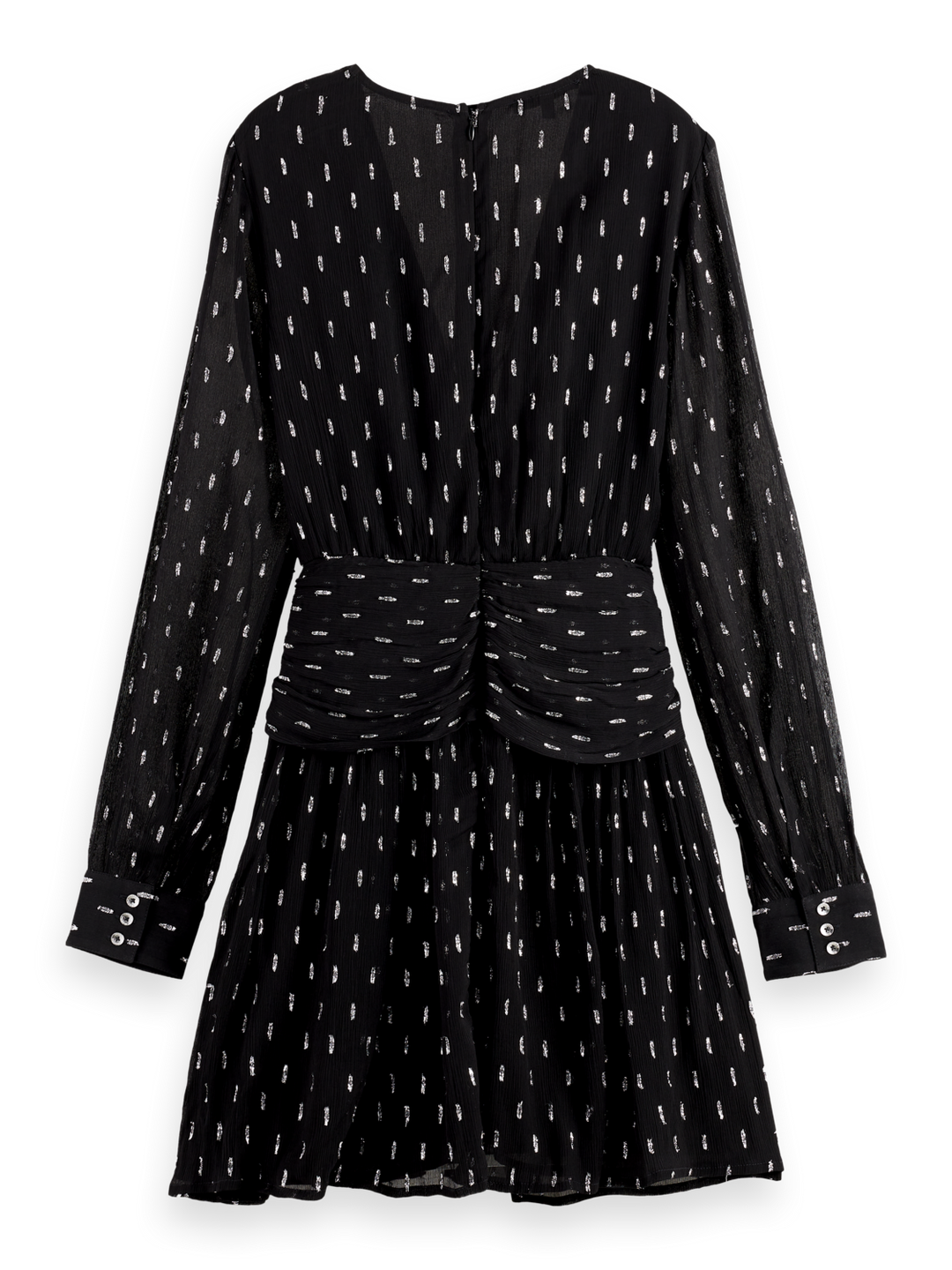 Long sleeve mini dress with draped front