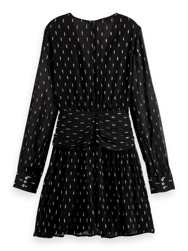 Long sleeve mini dress with draped front