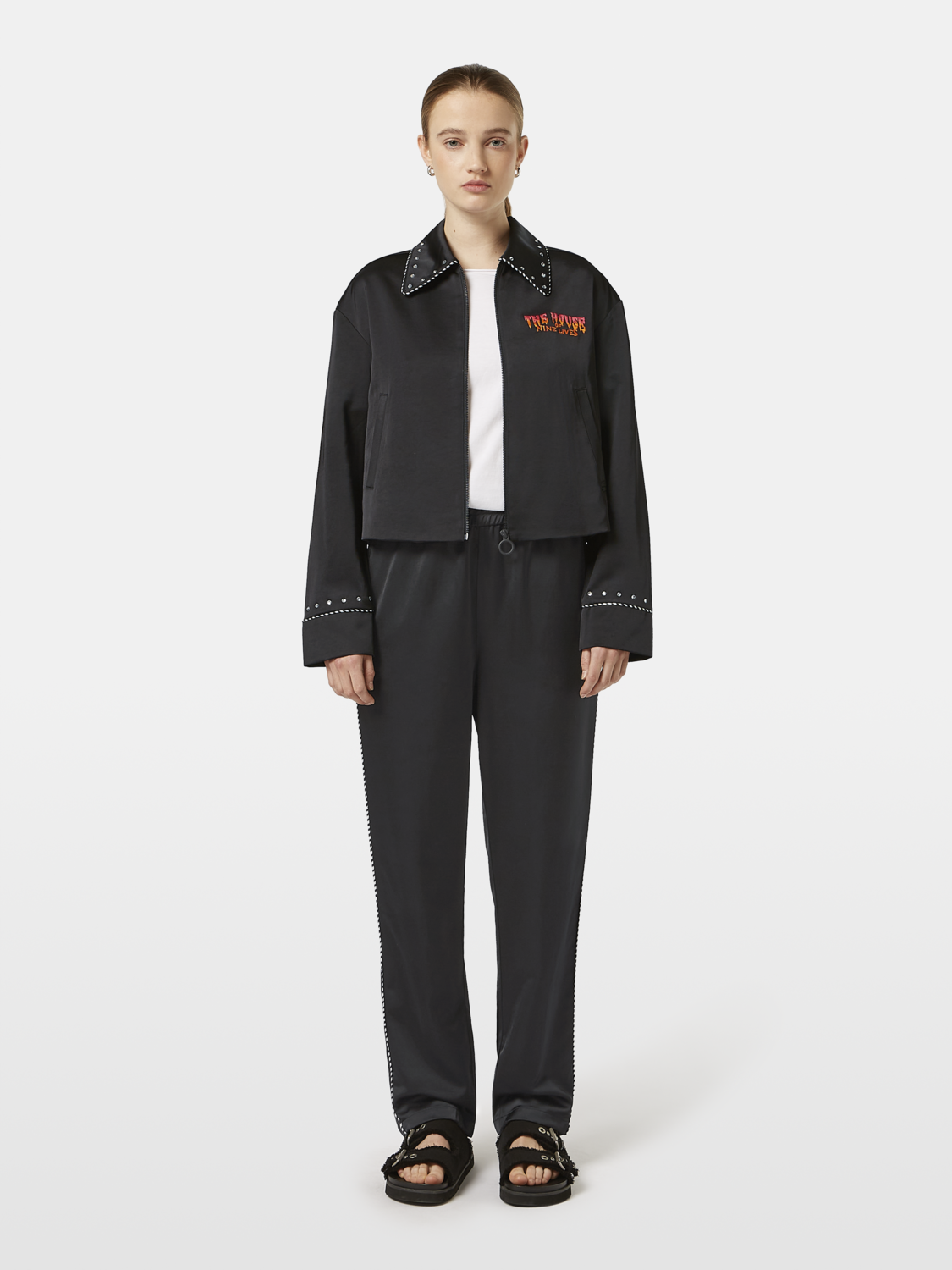 Maia mid rise satin pull on pant