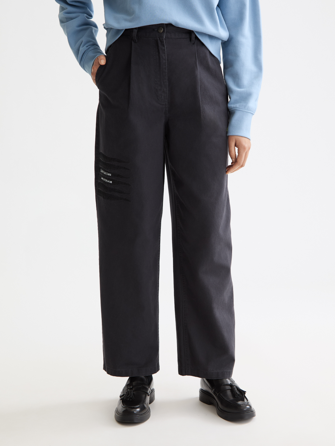 Raine-High rise wide leg washed pants