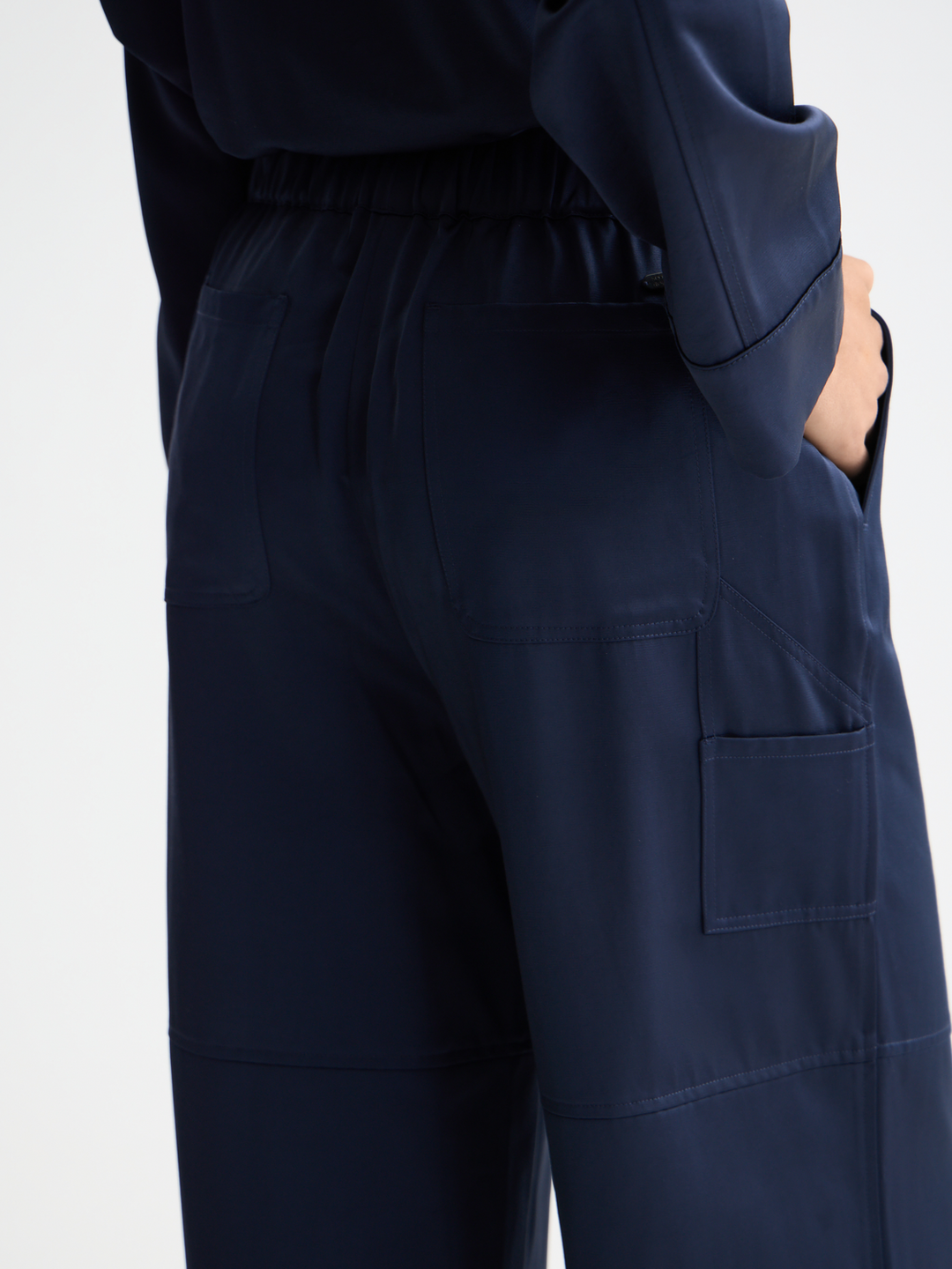 Noa high rise wide leg pull on satin pant