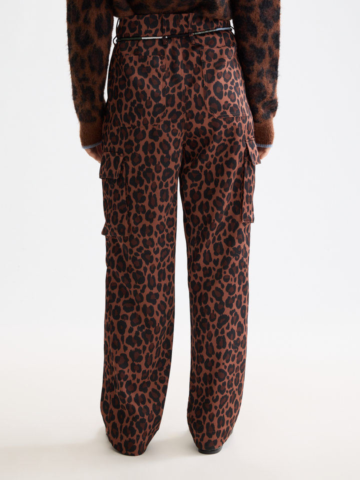 Faye high-rise tapered leg satin cargo pant