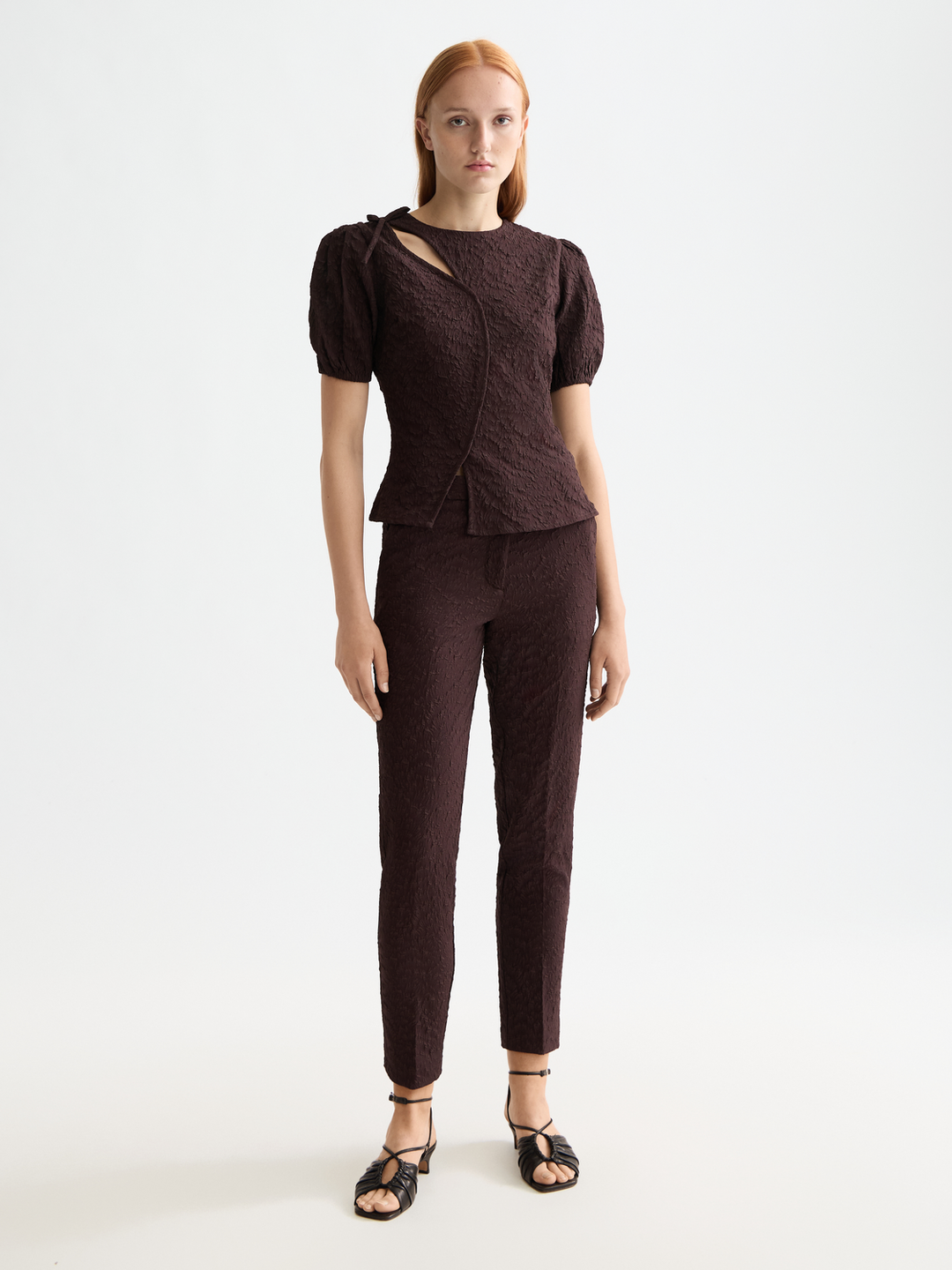 Lowry-Mid-rise jacquard slim pant