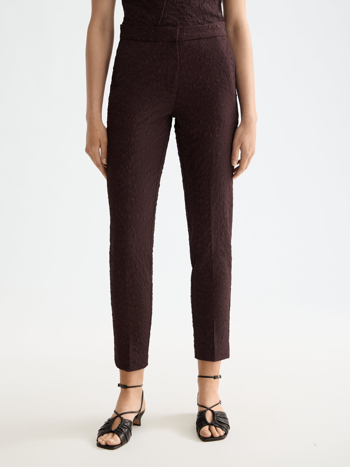 Lowry-Mid-rise jacquard slim pant