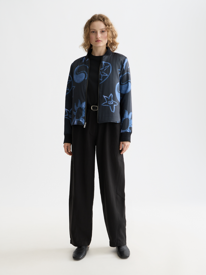 Lotus - High Rise Barrel Leg Twill Pants