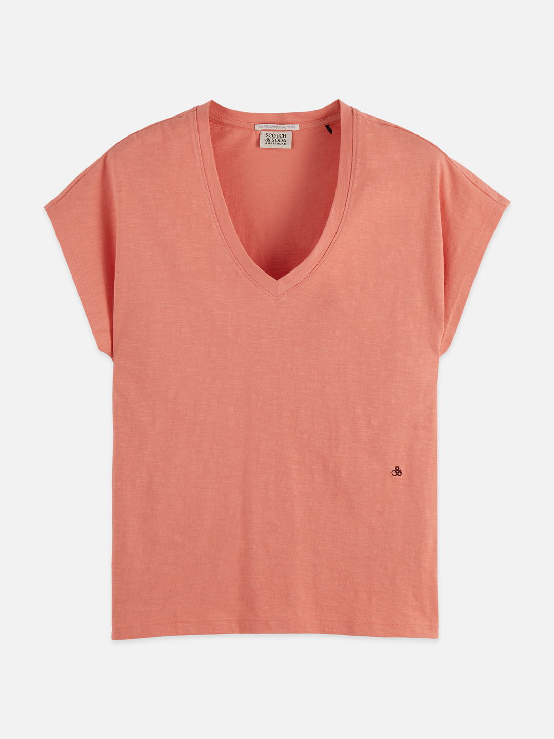 V-Neck T-Shirt With Ampersand Embroidery