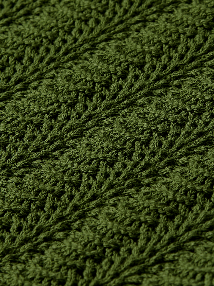 Pointelle collared knitted tee