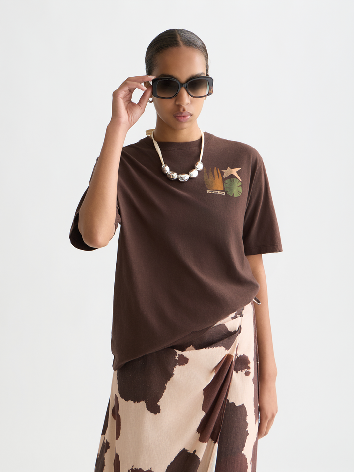 Front back artwork loose-fit T-shirt
