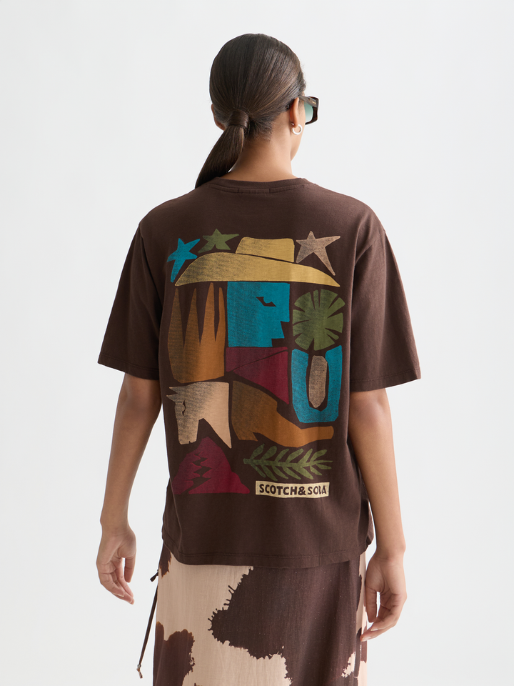 Front back artwork loose-fit T-shirt