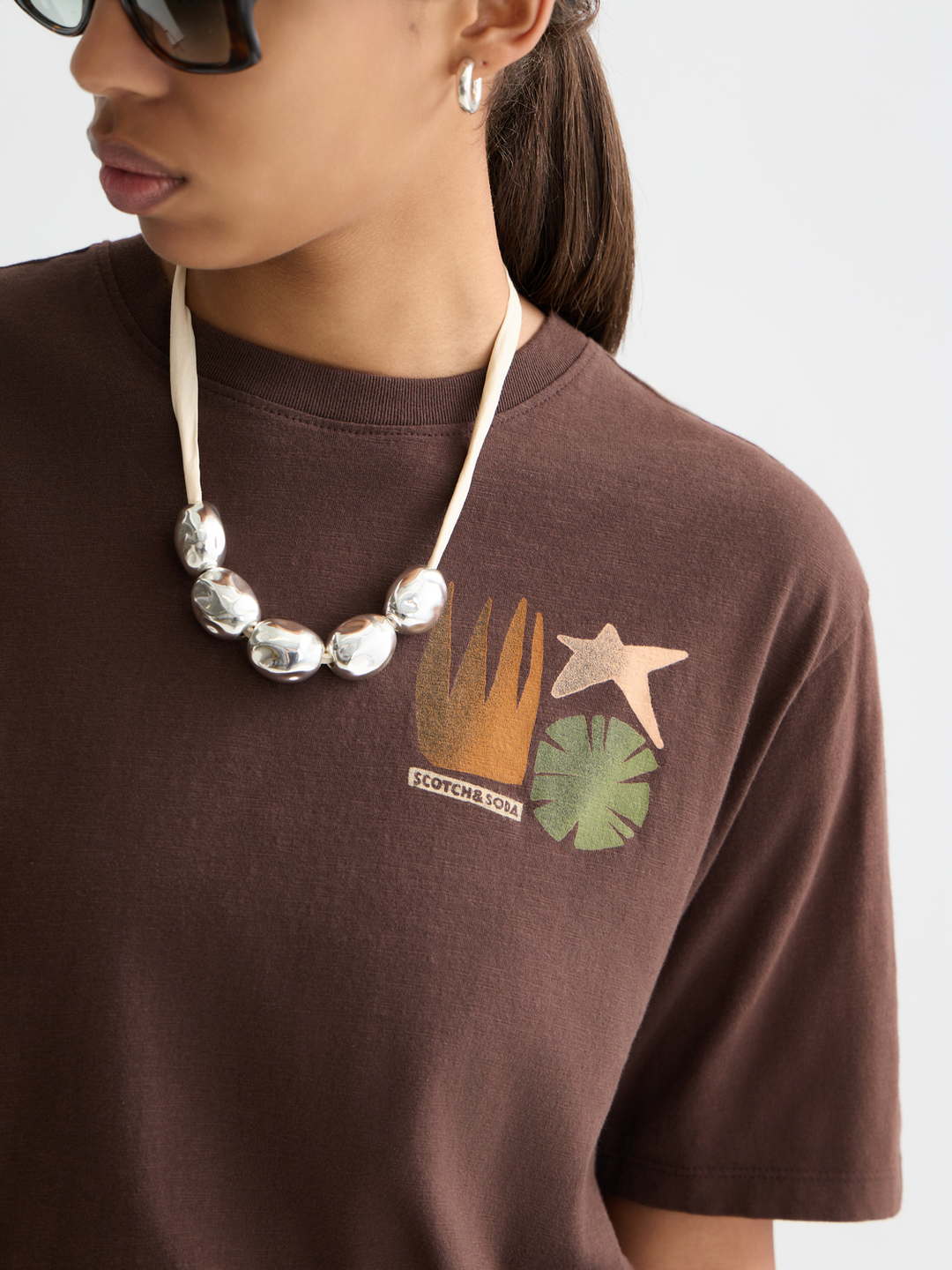 Front back artwork loose-fit T-shirt