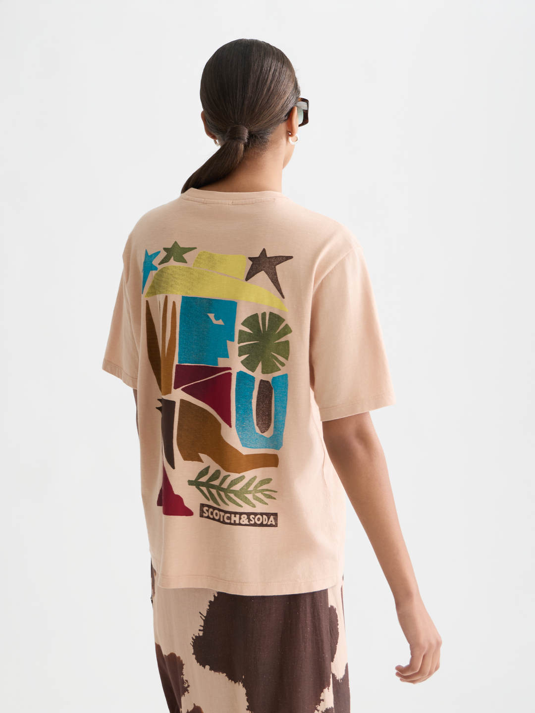 Front back artwork loose-fit T-shirt