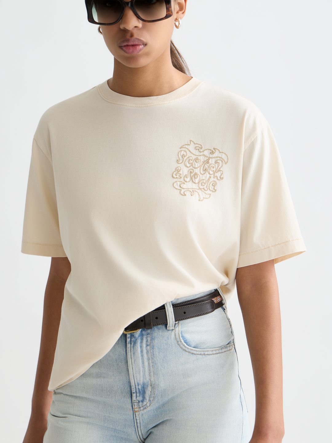 Washed artwork loose-fit T-shirt