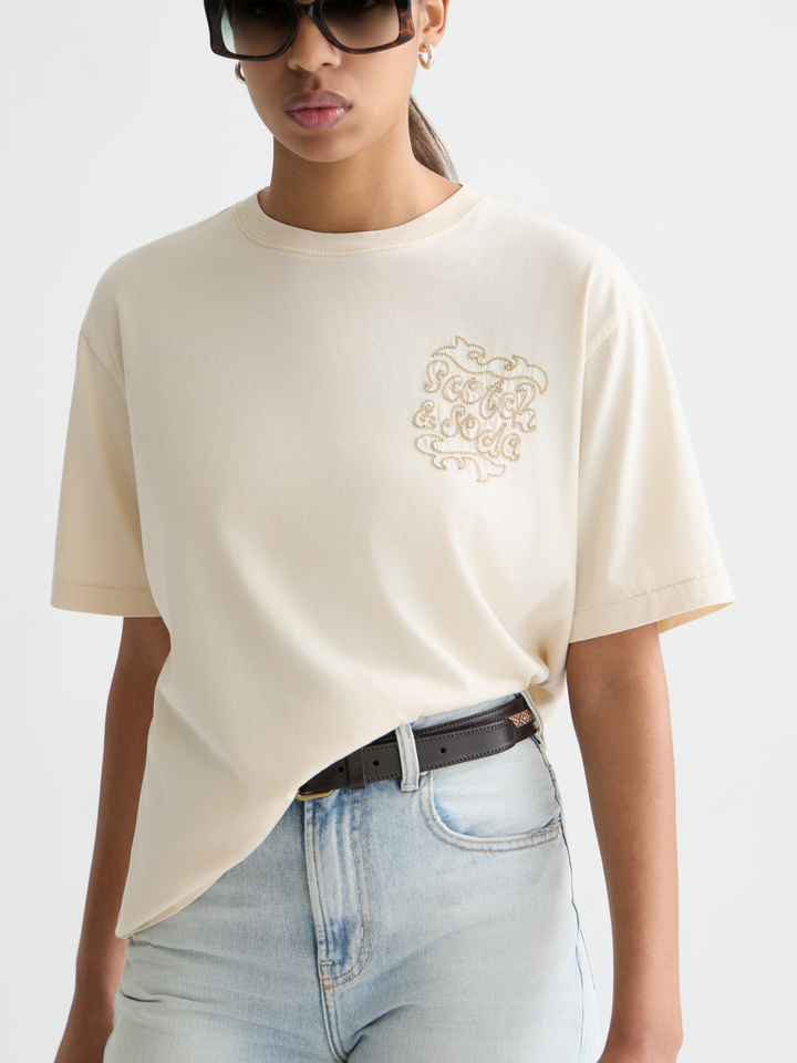 Washed artwork loose-fit T-shirt