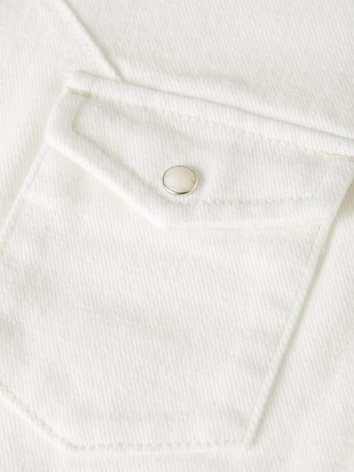 Cap sleeve fitted denim shirt