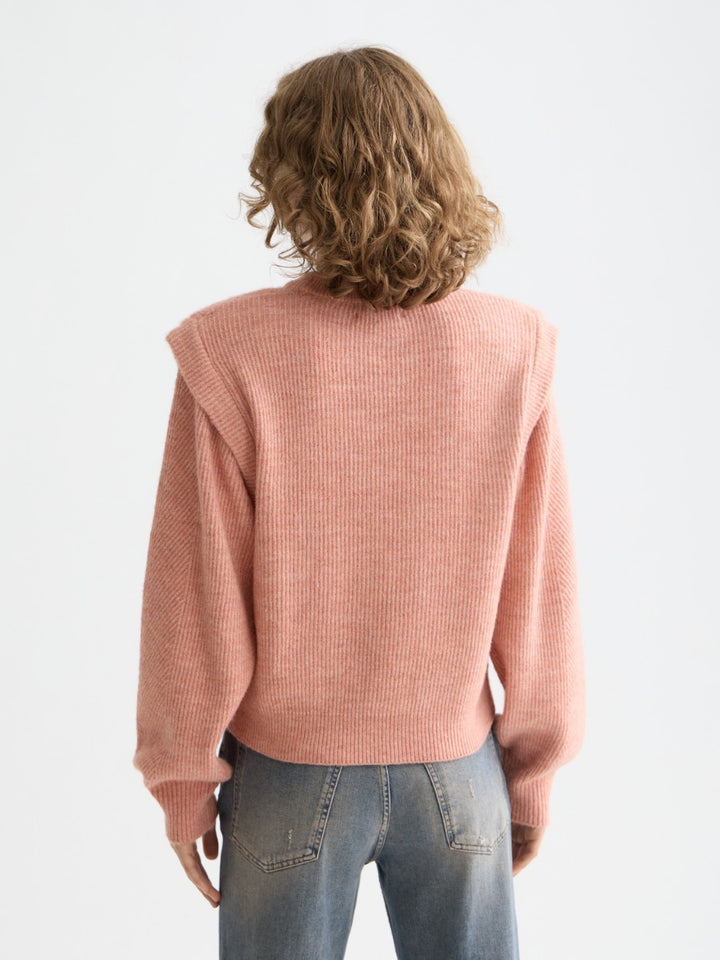 Shoulder detail crew neck pullover