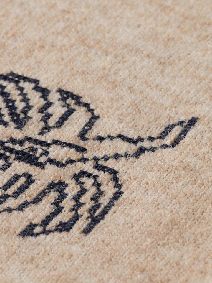 Embroidered Crew Neck Cardigan