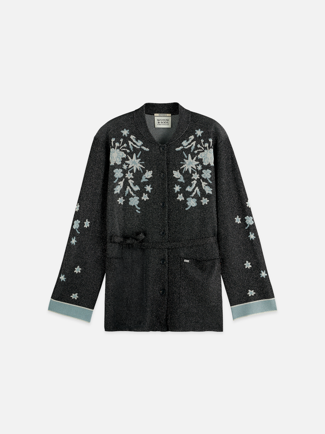40 Years Jacquard Belted Knitted Jacket