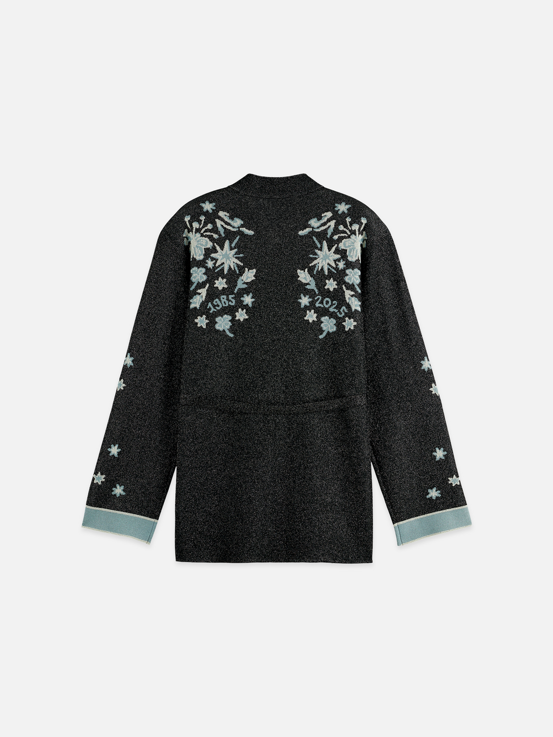 40 Years Jacquard Belted Knitted Jacket