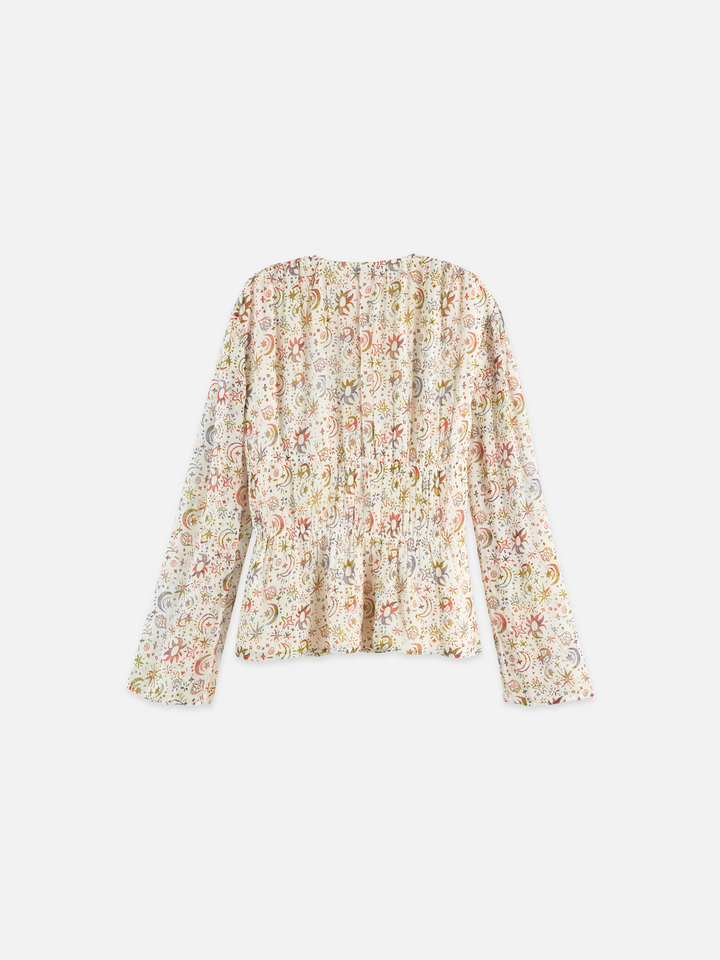 Printed Top With Tied Front