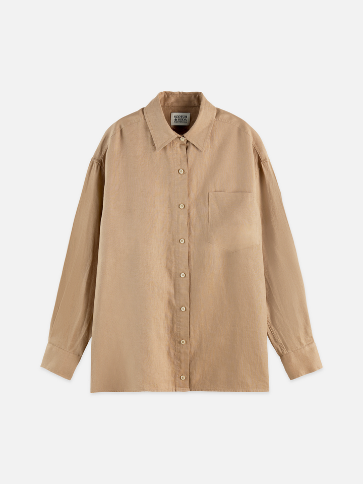 Linen Shirt With Back Detail