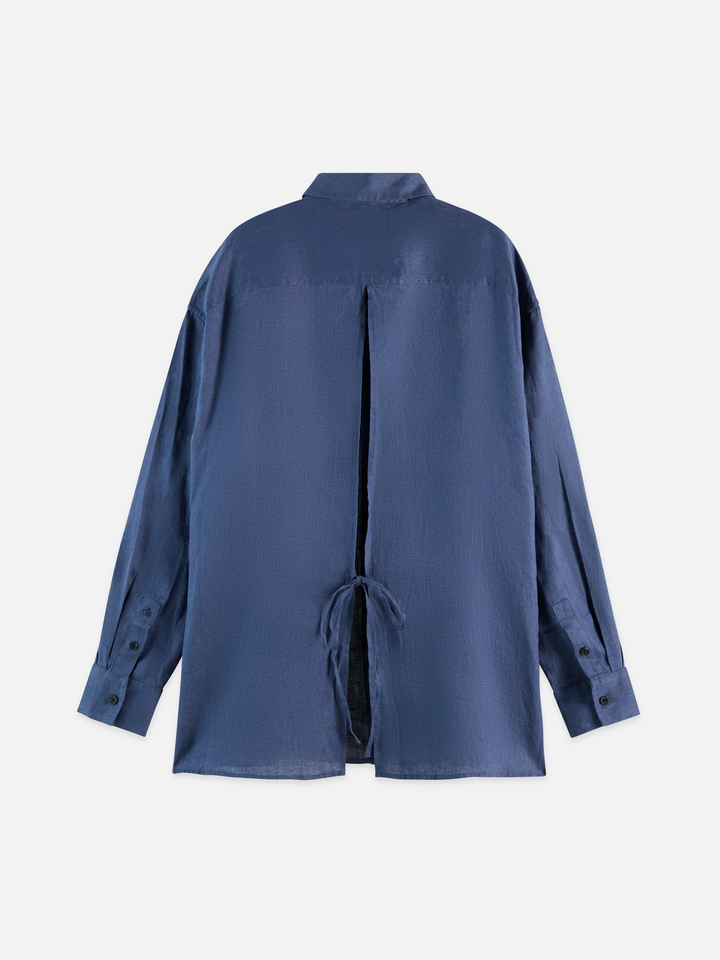 Linen Shirt With Back Detail