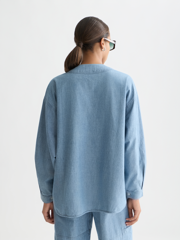 Denim bib shirt