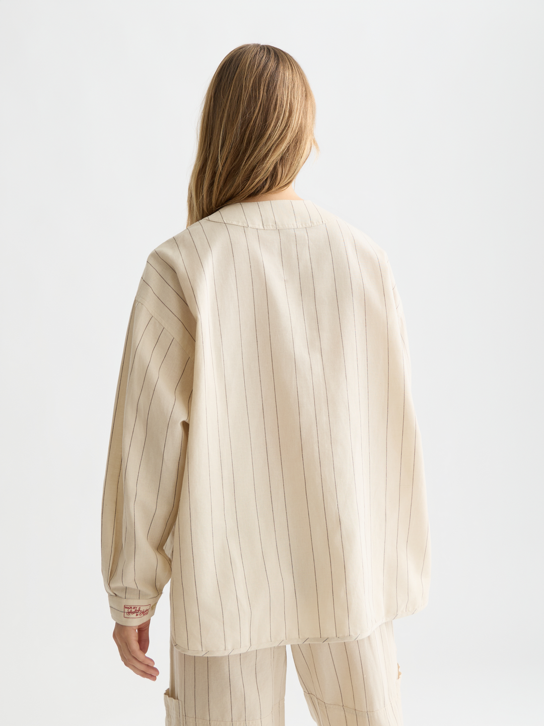 Cotton linen bib shirt