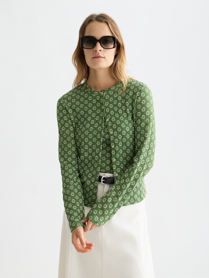 Structured button up long sleeve Top