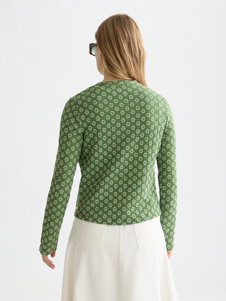 Structured button up long sleeve Top
