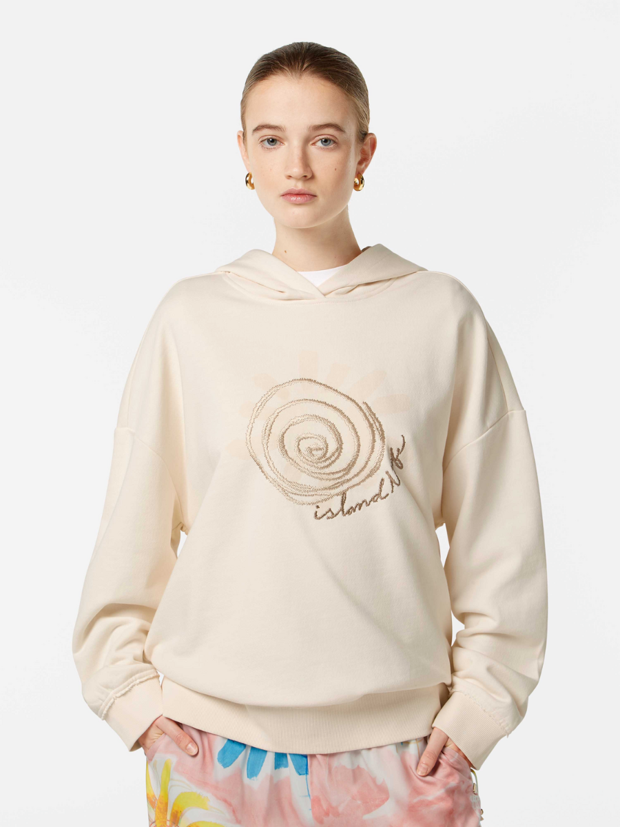 Embroidered artwork hoodie