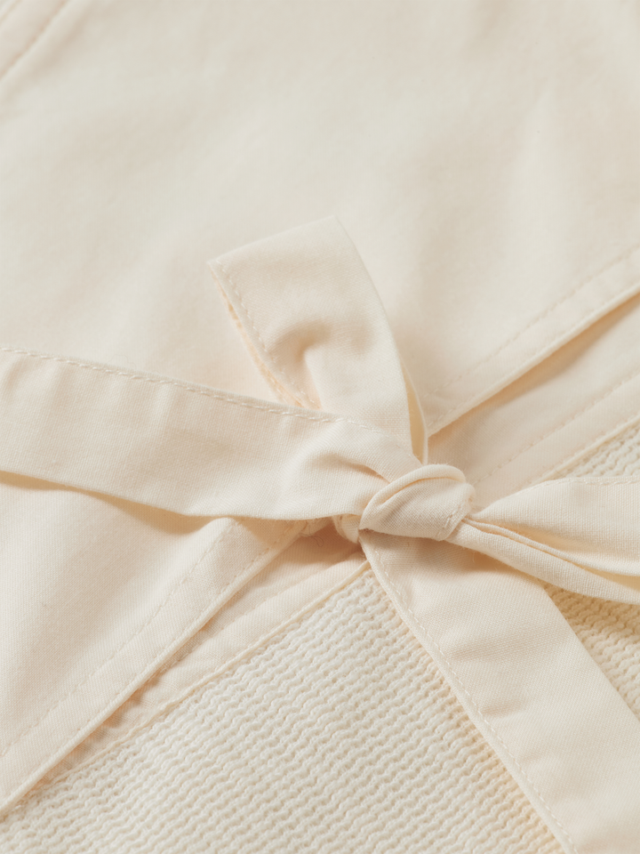Open Neck Sweatshirt With Woven Front Placket