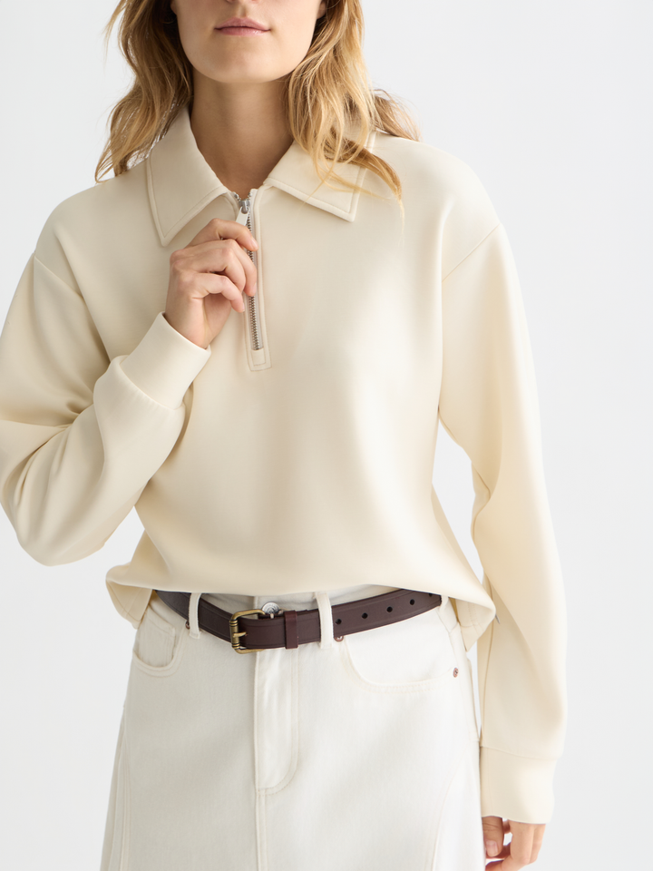 Zip through tencel sweatshirt