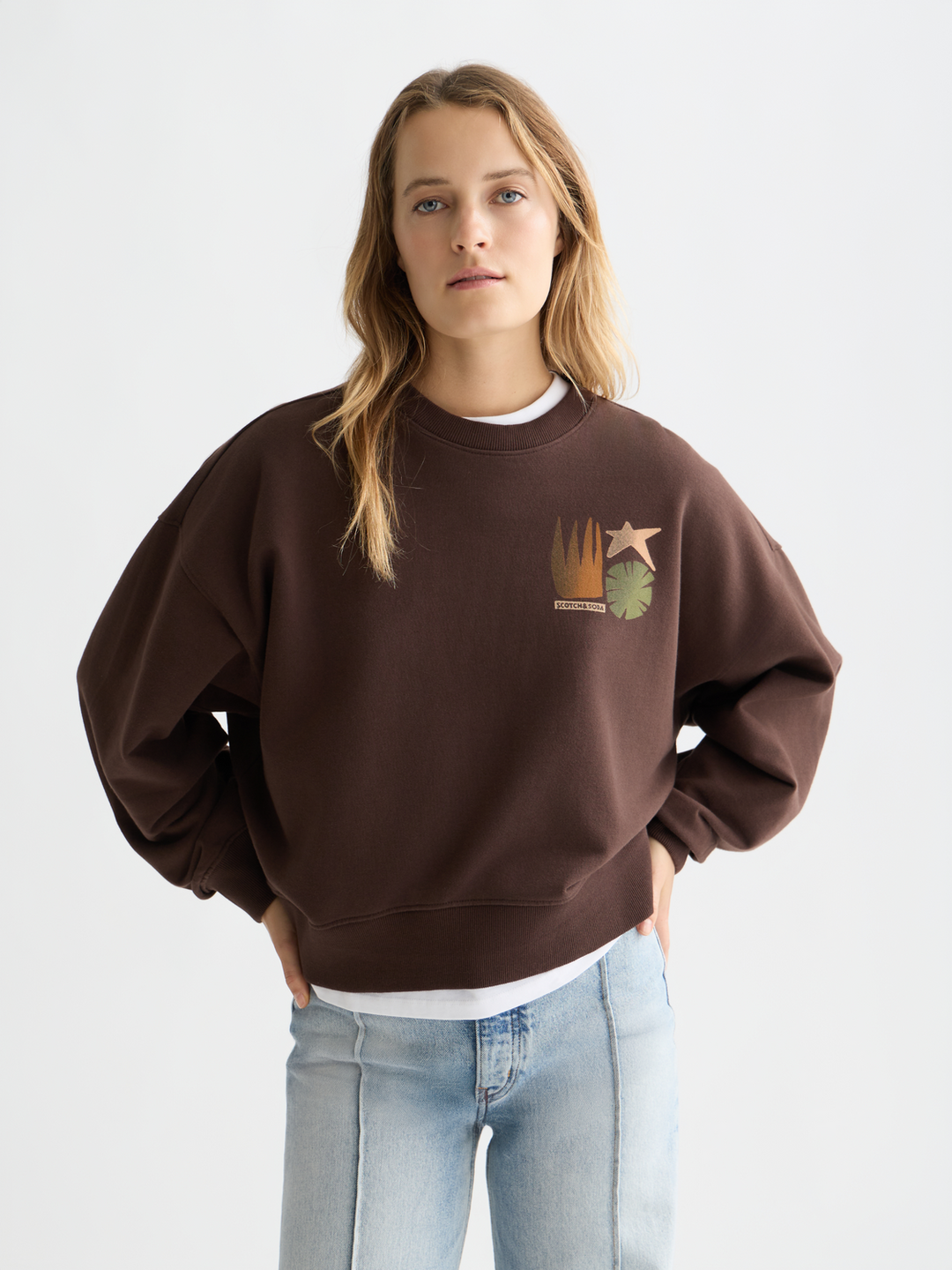 Front back artwork oversized-fit sweatshirt