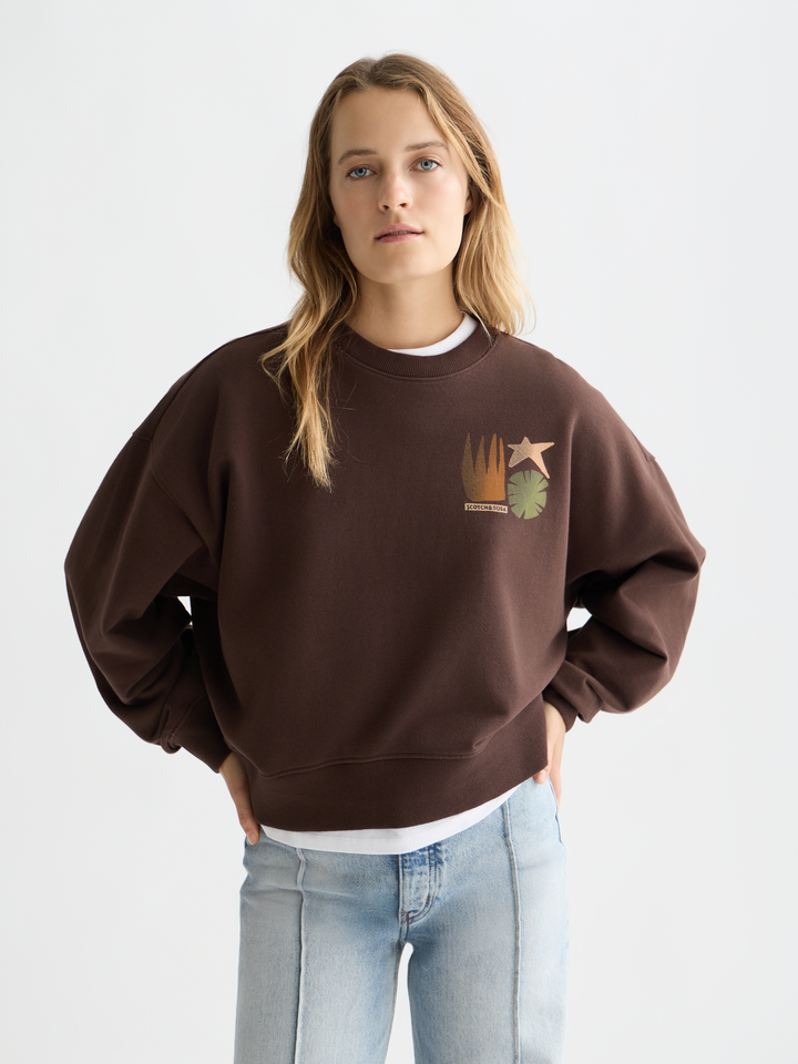 Front back artwork oversized-fit sweatshirt