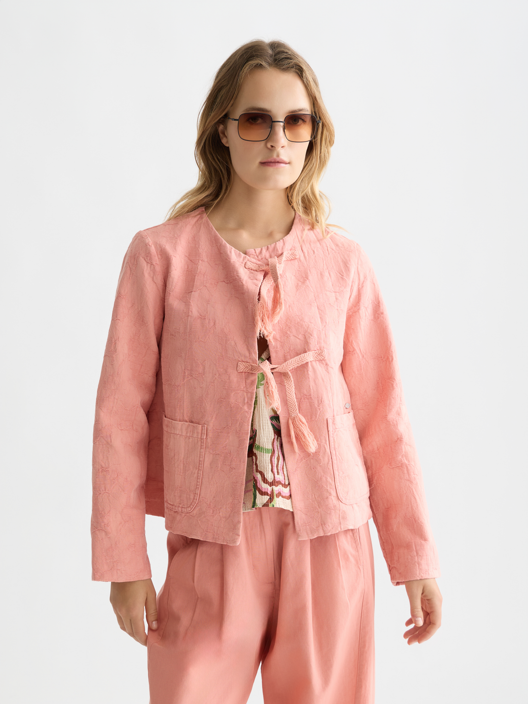 Structured jacquard blazer