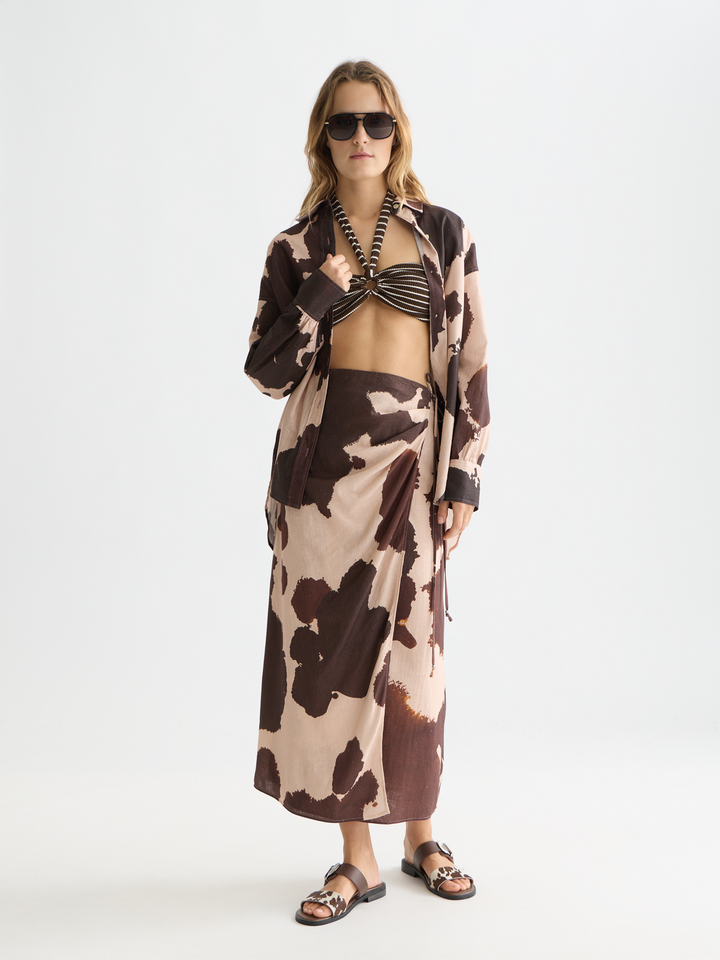 Linen wrap skirt
